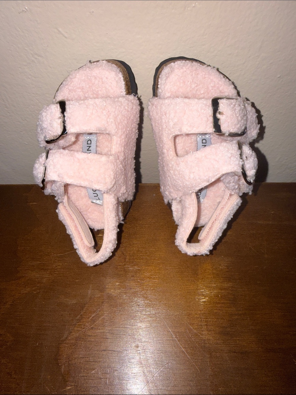 Lucky Brand Baby Girls' Pink Fuzzy Double-Buckle Sandals